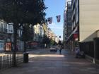 The streets in Oviedo are sometimes narrow because of the limited space between buildings