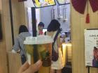 Enjoying some fruit tea at one of the big shopping centers