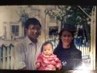 Tanila and her parents as a baby