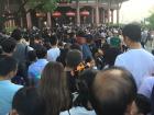 A crazy mass of people waiting to enter the Yellow Crane Tower