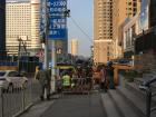 Local construction workers working on what will soon be Wuhan's newest metro line