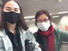 Ee Kheng and I sporting our masks! Wearing masks like this is normal when the air quality is low