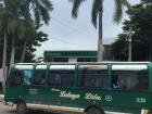 This is a green Lolaya bus. I see them all the time near my house!