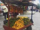 Fruit is sold mostly in carts like these on the street
