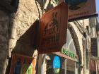 Vegan Restaurant next to outdoor equipment store in downtown Jerusalem