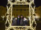 Enjoying the Christmas lights with my friends at the Wilanow Palace!