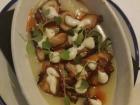 Here is the plate of cooked octopus and aioli, with pureed potatoes underneath. Yum!