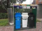 A recycling and trash station inside the park. This helps to keep the neighborhoods and parks in the poor community much cleaner than it was in the past