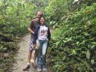 Marcela and her husband, Justin Mueller, enjoying the nature of Bucay, Ecuador