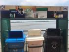 Extra bins for recycle material are used next to the coast to keep plastics, cans and trash out of the water