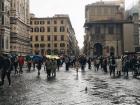 Everyone walks everywhere in Italy- rain or shine 