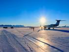 A blue-ice runway in Antarctica