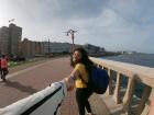 Maria and I visiting Paseo Maritimo de La Coruña