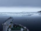 The S.A. Agulhus II has to navigate through the ice in the Weddell Sea