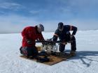 Drones, like this one, are used to measure the sea ice from above