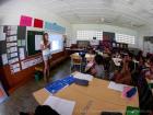 Teaching about whale sharks in a local school in Madagascar