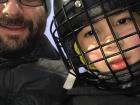 Kian and his dad at the skating rink (a Canadian tradition!)