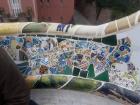Gaudí's mosaic work on the main terrace of Park Guell