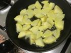 Saute the potatoes in vegetable oil 