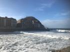 The waves here in San Sebastian can be huge, making it an excellent place to go surfing.