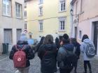 Walking around Vieux Lyon (Old Lyon) with classmates