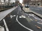 Dedicated bike lanes keep cyclistes and pedestrians safe