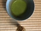 The matcha I made after whisking the water and tea together