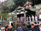 People lining up to drink holy water at Kiyomiduzu Dera Temple, Kyoto