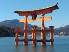 The torii gate on Miyajima island during high tide