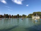 Boats rowing on the lake in Retiro Park