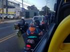 Motorcyclists splitting lanes in traffic