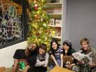 Sharing Christmas cheer with Chinese and Taiwanese (and European in the corner) friends of mine