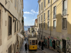 A view of a typical street in Lisbon 