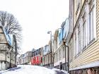 This is the street where I get the tram everyday to work! The roads are very icy and full of snow, but transportation never stops!