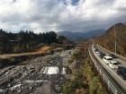 This view is of a river, the mountains and the road in Nikko, to the north of Tokyo