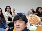 Brainstorming session over pizza