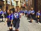 A scouts group in Italy. Their uniforms are very similar to the uniforms of American Boy Scouts!