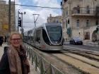 Here I am standing in front of the light rail train in Jerusalem next to the Old City