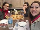 Enjoying some Bulgarian pizza with a few of my students 