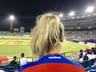 Cheering for Panama at a baseball game 