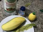 Making green mango salad
