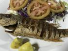Fried corvina (sea bass)