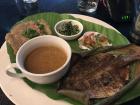 Fried snapper with side of patacones 