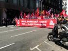 Local students and adults marching in support of communism