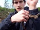 My friend holding a grass snake!