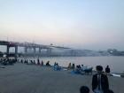 View of the Han River in Seoul on a day with moderate air quality