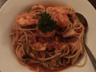 I ate some amazing shrimp marinara linguine 