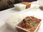 I ate lamb curry (front) and my friend had chicken curry (back)