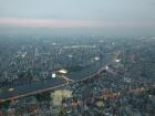 This is the view of central Tokyo and it's many high-rise buildings from the Skytree