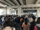 The line to enter the metro station from morning through rush hour is unbelievably long